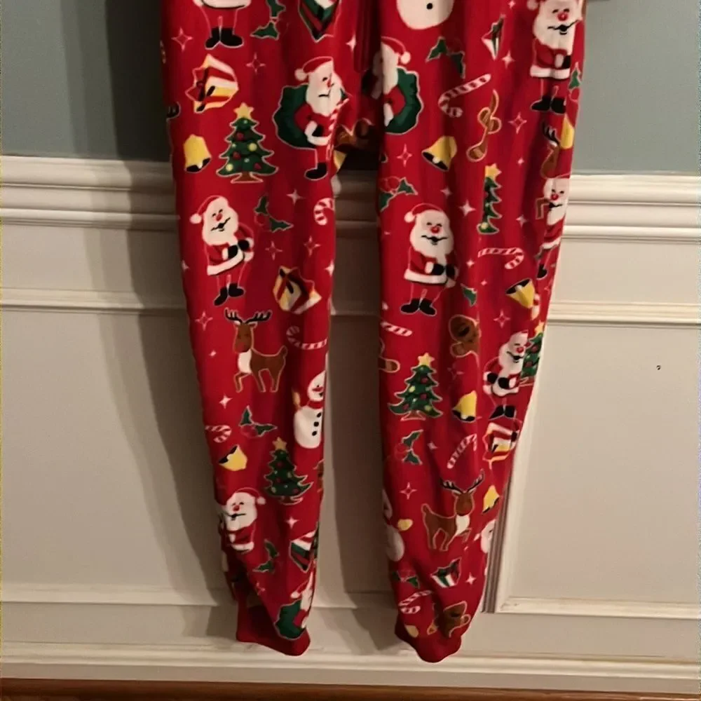 Girl”s size 16 Christmas holiday one piece hoodie cozy comfy pajamas